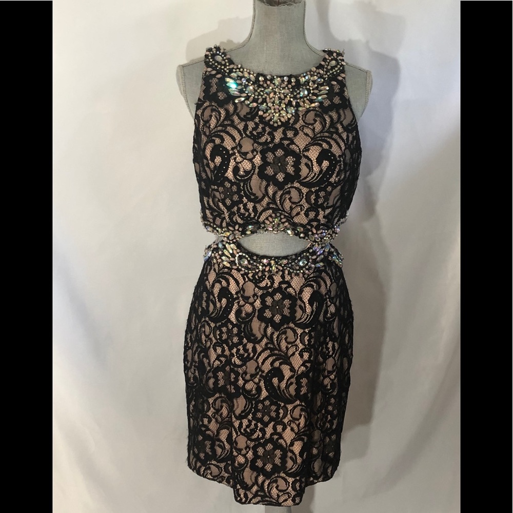 Hannah S 27109 black lace cocktail dress size 14